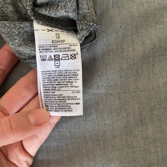 GAP Grey Tee shirt dress size xs - Picture 3 of 3